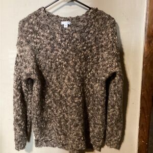 Cozy Brown & Grey Knit Sweater by JJill. Size Small